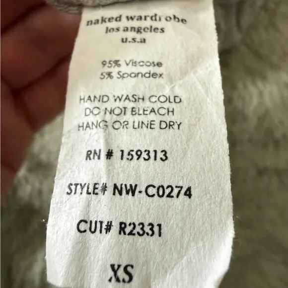 Naked Wardrobe Gray Twist Front Tank Top size XS - Picture 5 of 5